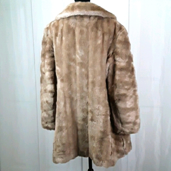 VTG Sterling stall sz 12 lined mink fur brown coat - Picture 4 of 8